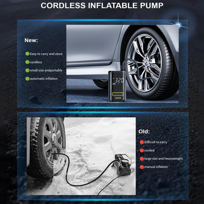 LEIBOO Portable Tire Inflator with Pressure Gauge – Smart Air Compressor Pump for Car, Motorcycle & Bike Tires - Auto Accessorie!(Ce, FCC Certification)